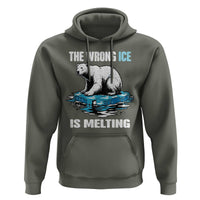 The Wrong Ice is Melting Polar Bear Hoodie Against Ice Environmental Activist Protest