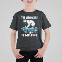 The Wrong Ice is Melting Polar Bear T Shirt For Kid Against Ice Environmental Activist Protest