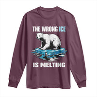 The Wrong Ice is Melting Polar Bear Long Sleeve Shirt Against Ice Environmental Activist Protest