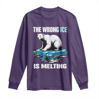 The Wrong Ice is Melting Polar Bear Long Sleeve Shirt Against Ice Environmental Activist Protest