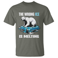The Wrong Ice is Melting Polar Bear T Shirt Against Ice Environmental Activist Protest