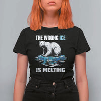 The Wrong Ice is Melting Polar Bear T Shirt For Women Against Ice Environmental Activist Protest