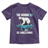 The Wrong Ice is Melting Polar Bear Toddler T Shirt Against Ice Environmental Activist Protest