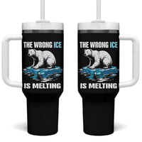 The Wrong Ice is Melting Polar Bear Tumbler With Handle Against Ice Environmental Activist Protest