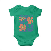 Retro Floral Protest Abolish Ice Baby Onesie No Human is Illegal Peaceful Pro-Immigrant