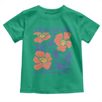 Retro Floral Protest Abolish Ice Toddler T Shirt No Human is Illegal Peaceful Pro-Immigrant