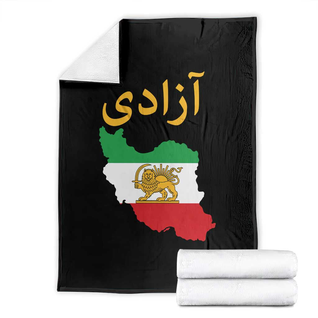 Freedom Iran Sun and Lion Flag Throw Blanket Free Iranian Revolution 2026