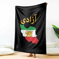 Freedom Iran Sun and Lion Flag Throw Blanket Free Iranian Revolution 2026