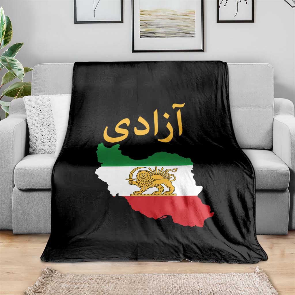 Freedom Iran Sun and Lion Flag Throw Blanket Free Iranian Revolution 2026