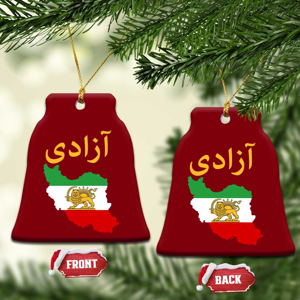 Freedom Iran Sun and Lion Flag Ceramic Ornament Free Iranian Revolution 2026
