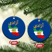 Freedom Iran Sun and Lion Flag Ceramic Ornament Free Iranian Revolution 2026
