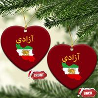 Freedom Iran Sun and Lion Flag Ceramic Ornament Free Iranian Revolution 2026