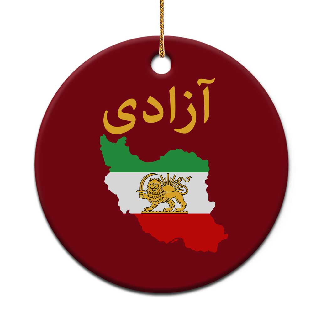 Freedom Iran Sun and Lion Flag Ceramic Ornament Free Iranian Revolution 2026