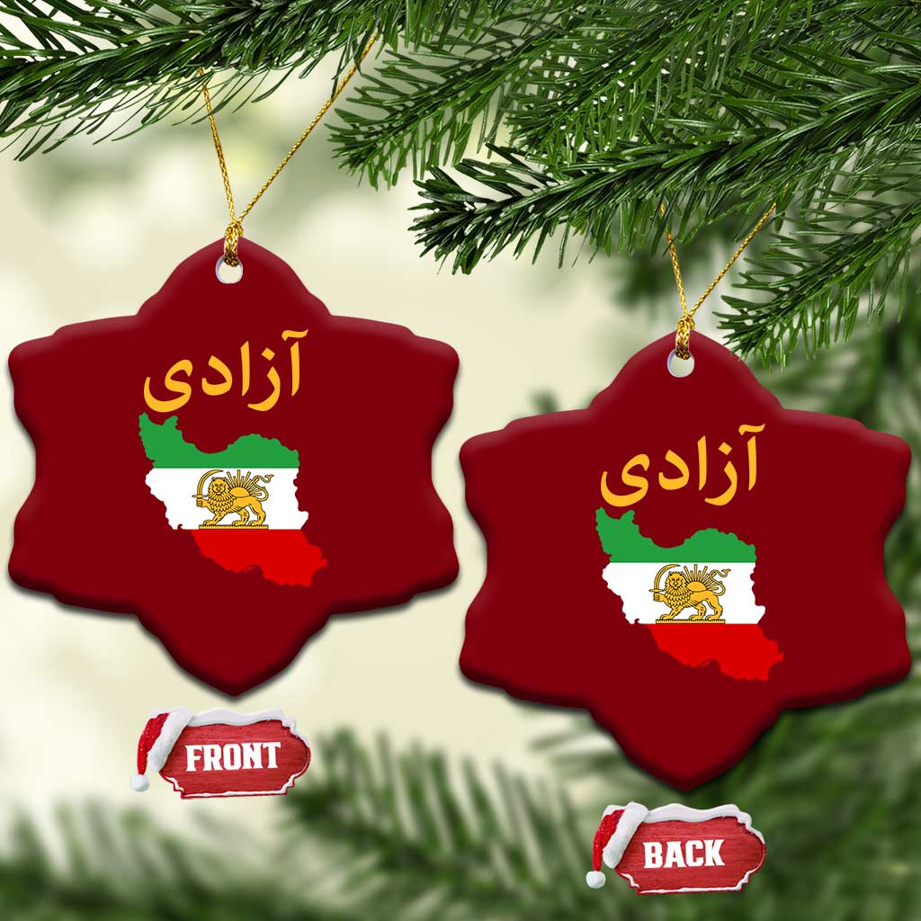 Freedom Iran Sun and Lion Flag Ceramic Ornament Free Iranian Revolution 2026