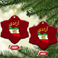 Freedom Iran Sun and Lion Flag Ceramic Ornament Free Iranian Revolution 2026