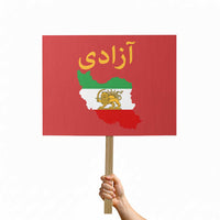 Freedom Iran Sun and Lion Flag Protest Sign Free Iranian Revolution 2026