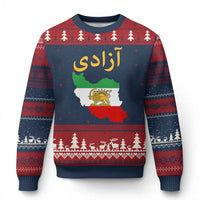 Freedom Iran Sun and Lion Flag Ugly Christmas Sweater Free Iranian Revolution 2026