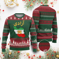 Freedom Iran Sun and Lion Flag Ugly Christmas Sweater Free Iranian Revolution 2026