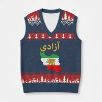Freedom Iran Sun and Lion Flag V-Neck Knit Sweater Vest Free Iranian Revolution 2026