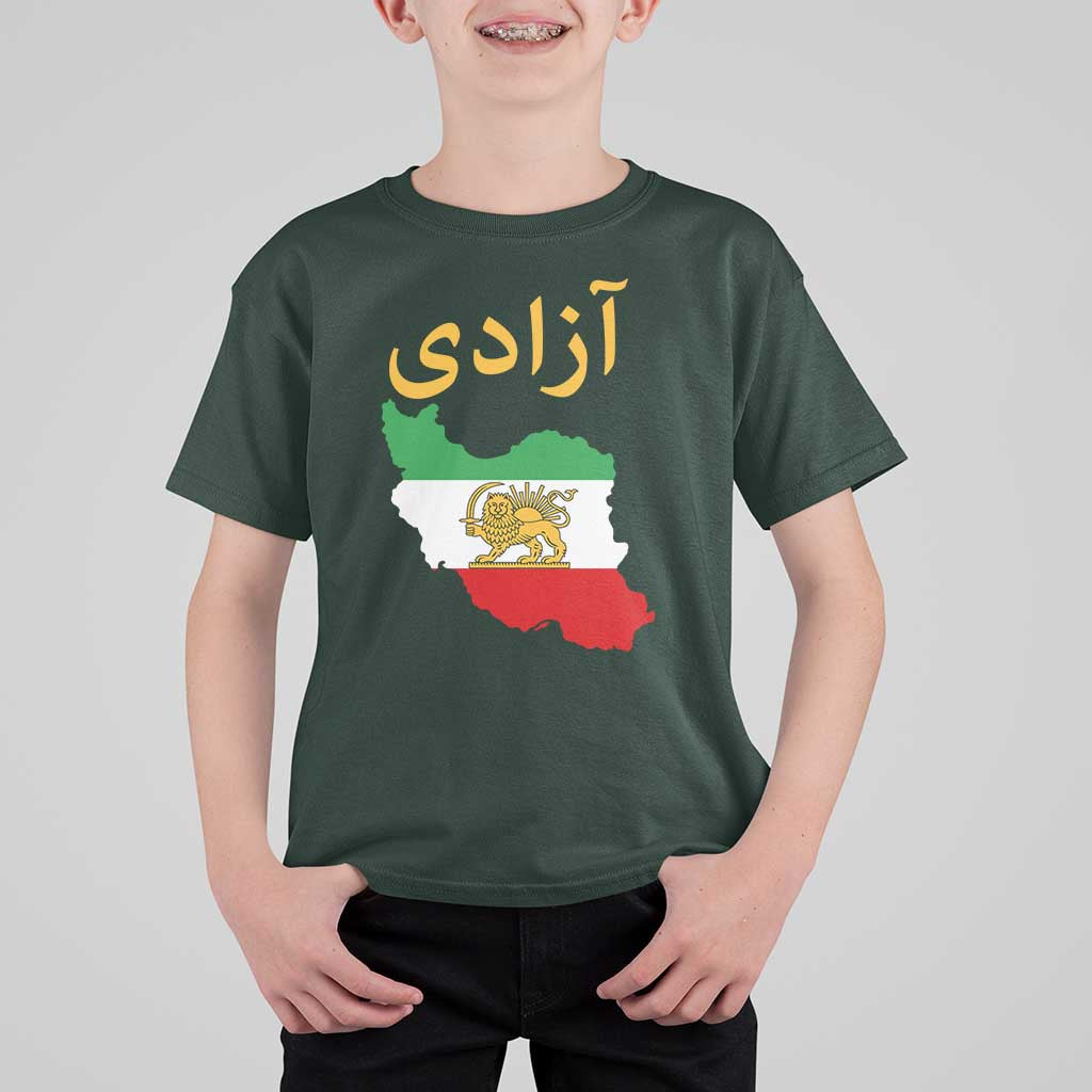 Freedom Iran Sun and Lion Flag T Shirt For Kid Free Iranian Revolution 2026