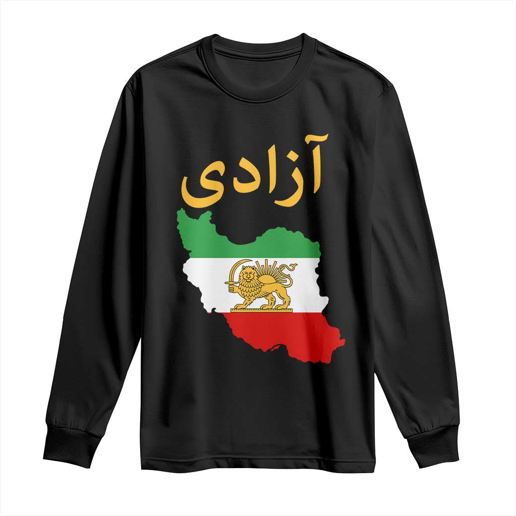 Freedom Iran Sun and Lion Flag Long Sleeve Shirt Free Iranian Revolution 2026