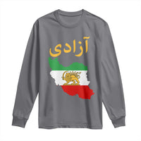 Freedom Iran Sun and Lion Flag Long Sleeve Shirt Free Iranian Revolution 2026