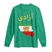 Freedom Iran Sun and Lion Flag Long Sleeve Shirt Free Iranian Revolution 2026