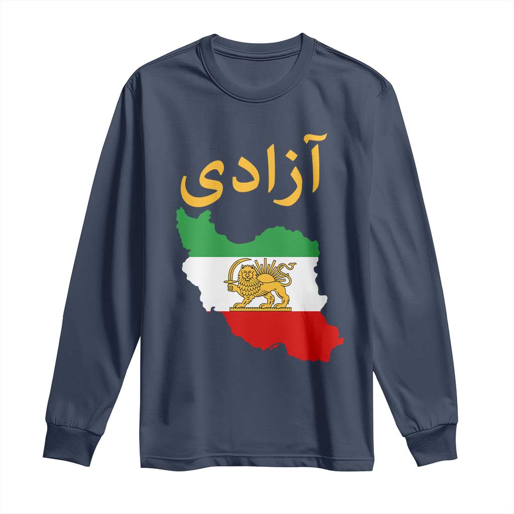 Freedom Iran Sun and Lion Flag Long Sleeve Shirt Free Iranian Revolution 2026