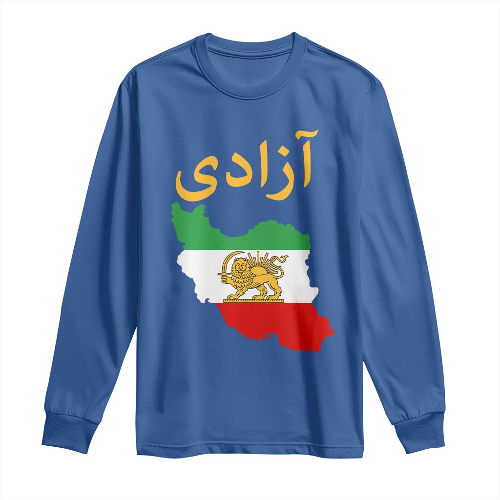 Freedom Iran Sun and Lion Flag Long Sleeve Shirt Free Iranian Revolution 2026