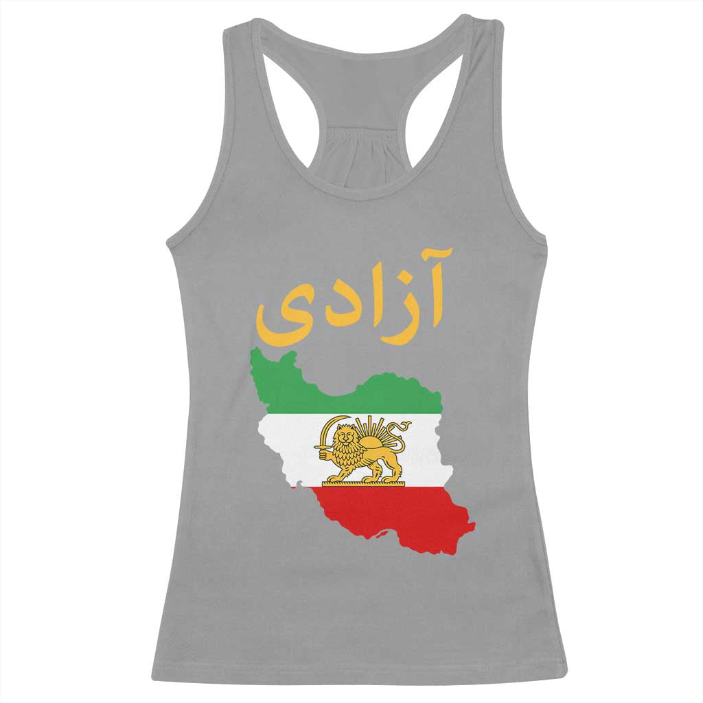 Freedom Iran Sun and Lion Flag Racerback Tank Top Free Iranian Revolution 2026