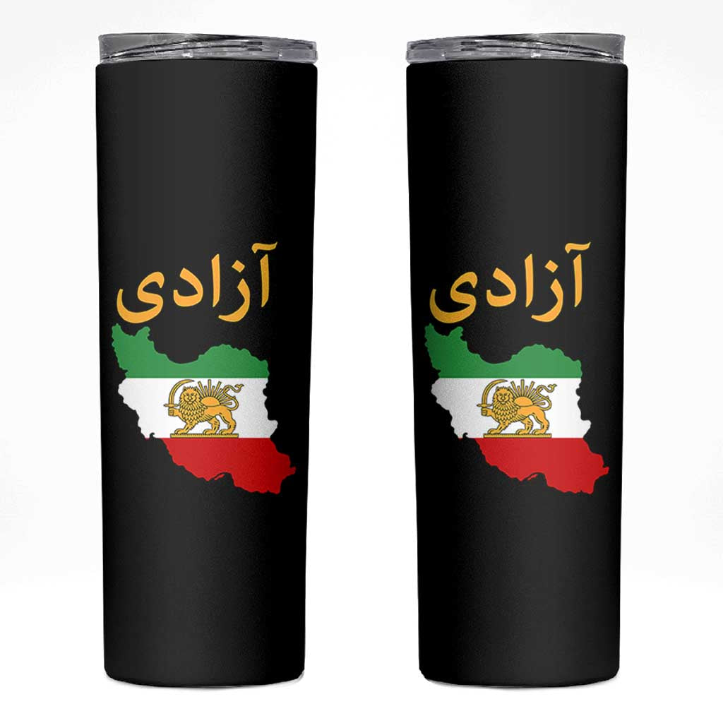 Freedom Iran Sun and Lion Flag Skinny Tumbler Free Iranian Revolution 2026