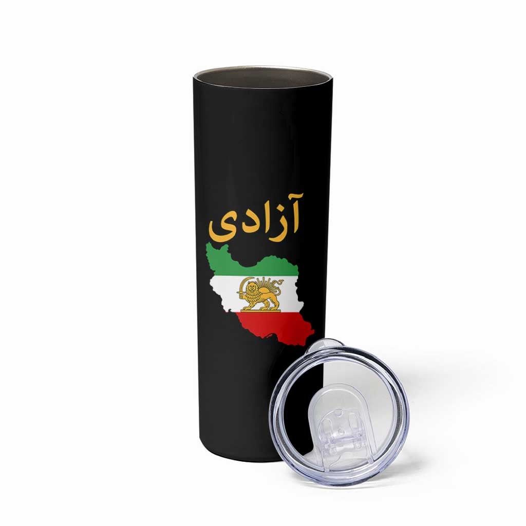 Freedom Iran Sun and Lion Flag Skinny Tumbler Free Iranian Revolution 2026