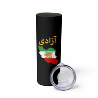 Freedom Iran Sun and Lion Flag Skinny Tumbler Free Iranian Revolution 2026