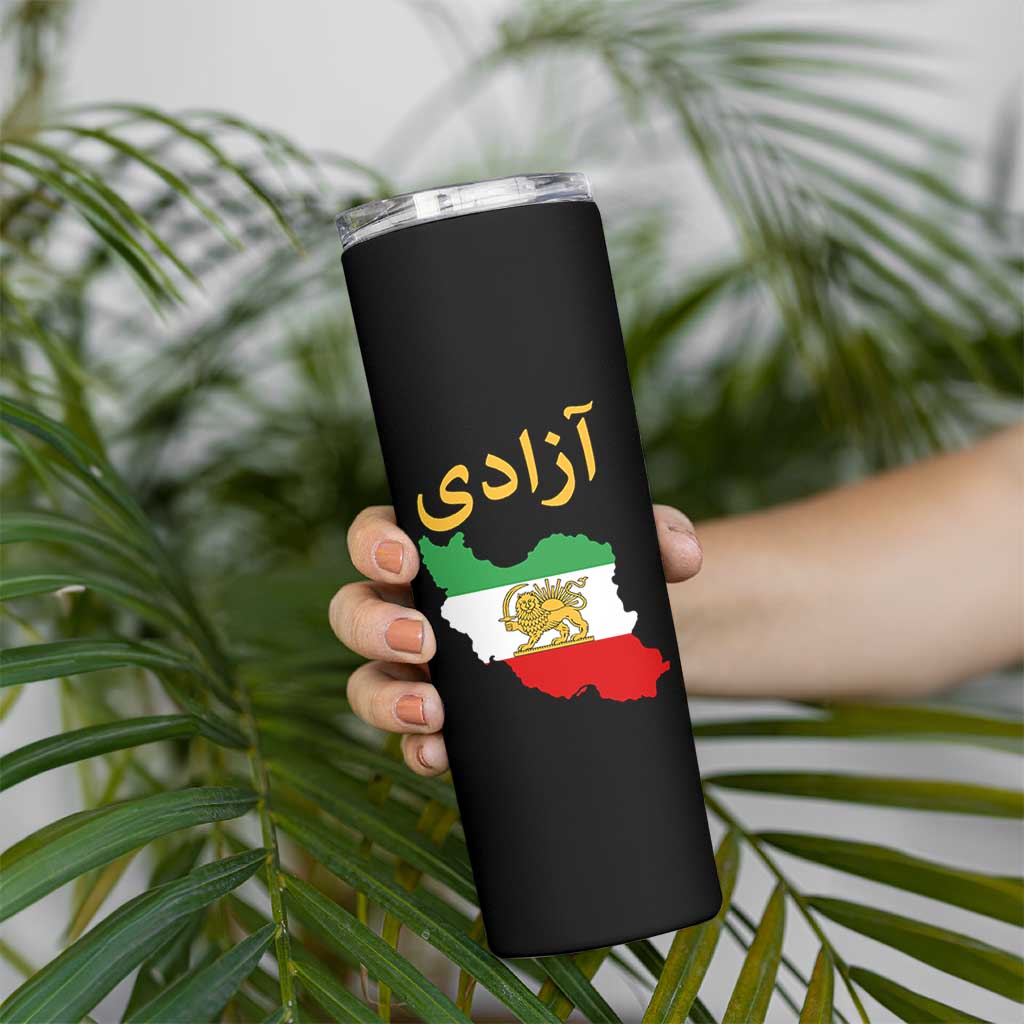 Freedom Iran Sun and Lion Flag Skinny Tumbler Free Iranian Revolution 2026