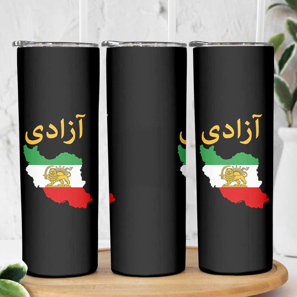 Freedom Iran Sun and Lion Flag Skinny Tumbler Free Iranian Revolution 2026