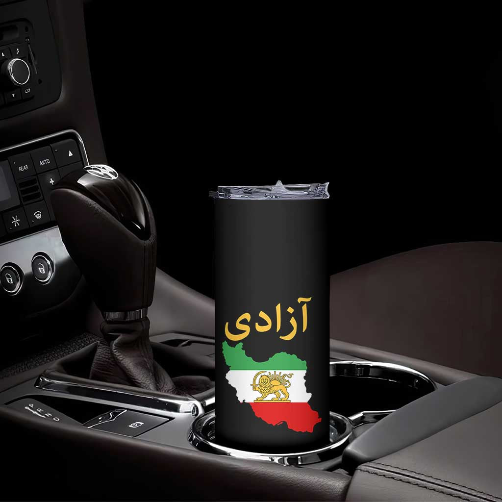Freedom Iran Sun and Lion Flag Skinny Tumbler Free Iranian Revolution 2026