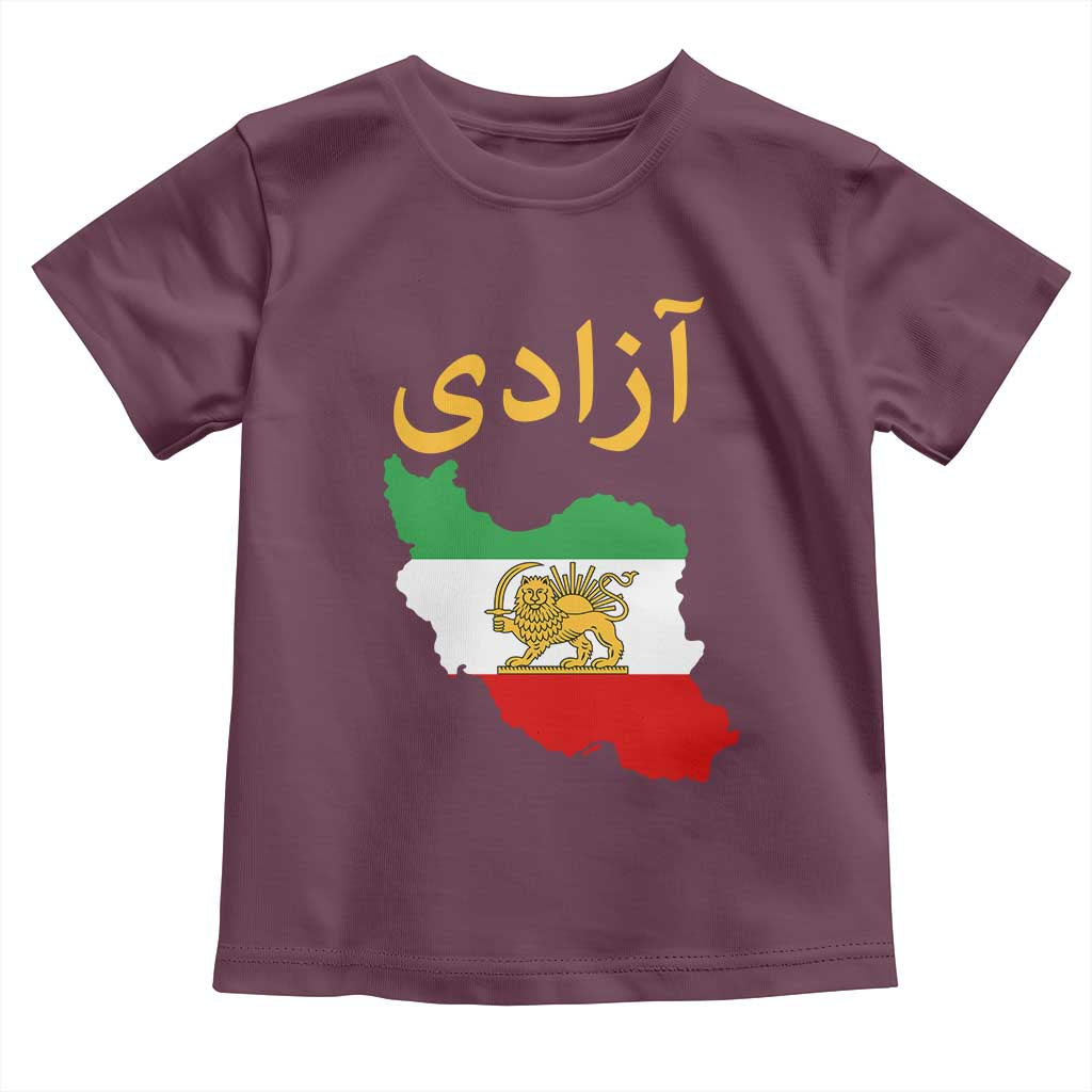 Freedom Iran Sun and Lion Flag Toddler T Shirt Free Iranian Revolution 2026