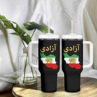 Freedom Iran Sun and Lion Flag Tumbler With Handle Free Iranian Revolution 2026