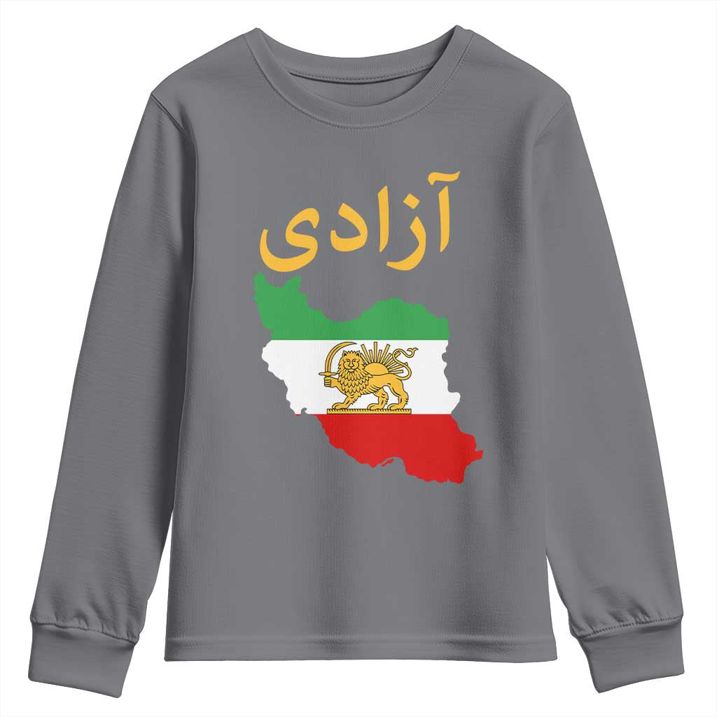 Freedom Iran Sun and Lion Flag Youth Sweatshirt Free Iranian Revolution 2026