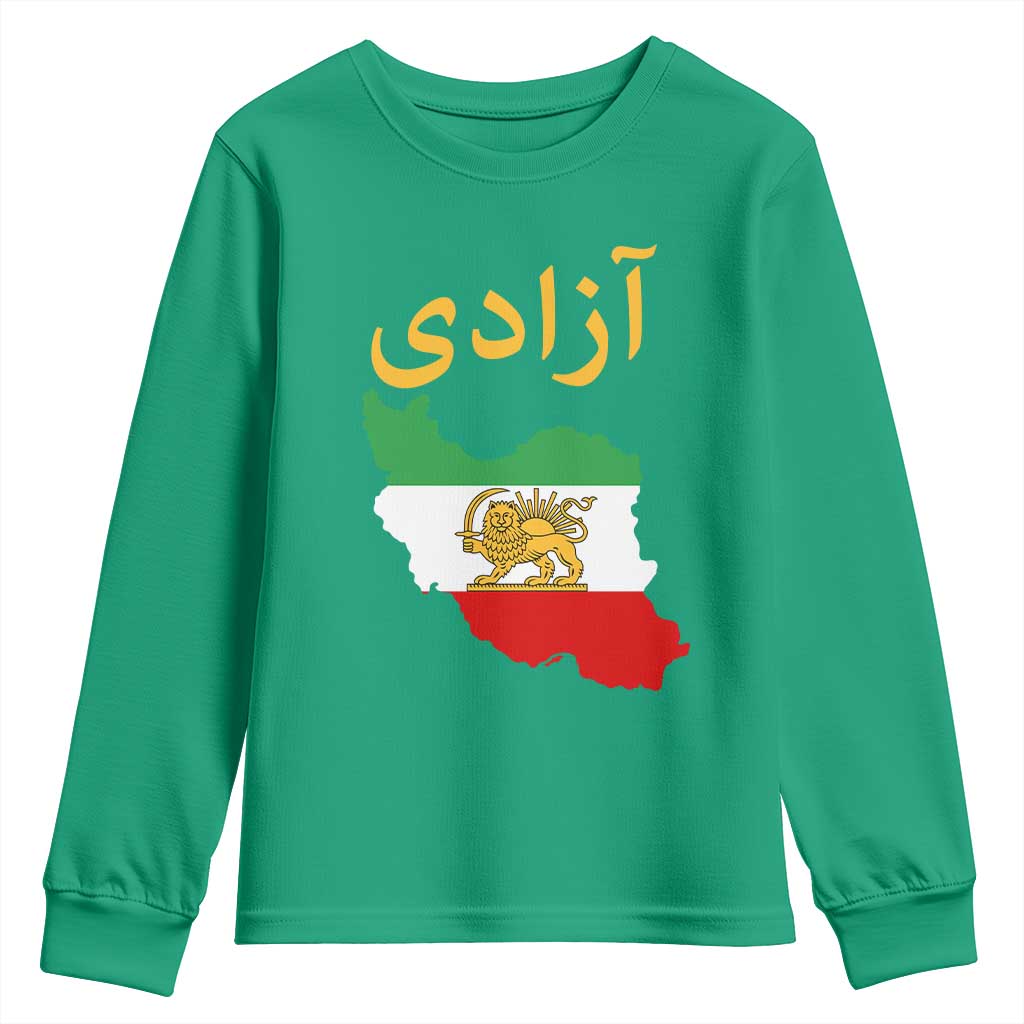 Freedom Iran Sun and Lion Flag Youth Sweatshirt Free Iranian Revolution 2026