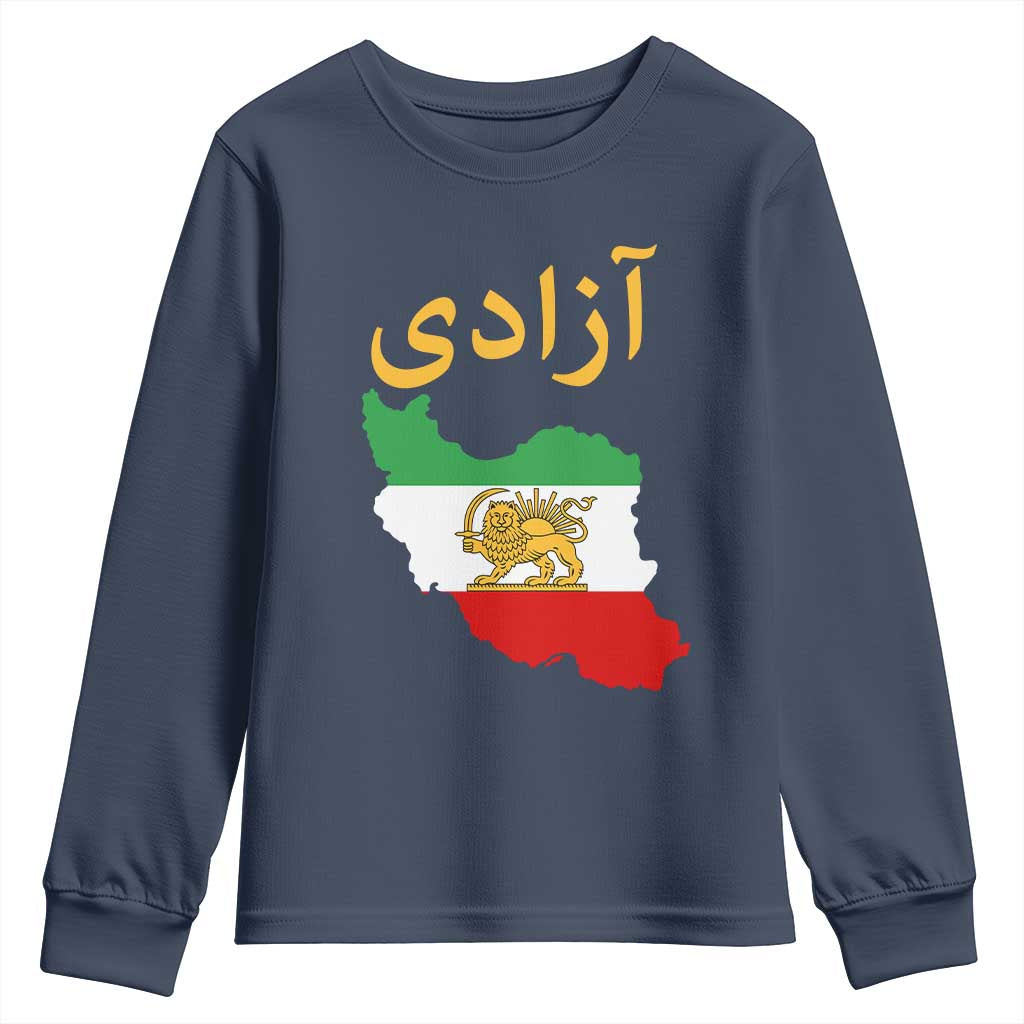 Freedom Iran Sun and Lion Flag Youth Sweatshirt Free Iranian Revolution 2026