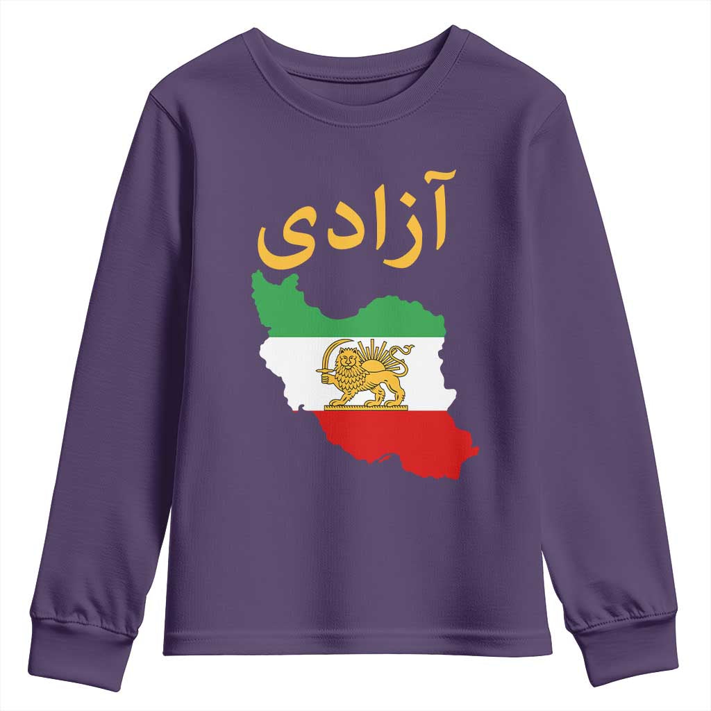 Freedom Iran Sun and Lion Flag Youth Sweatshirt Free Iranian Revolution 2026
