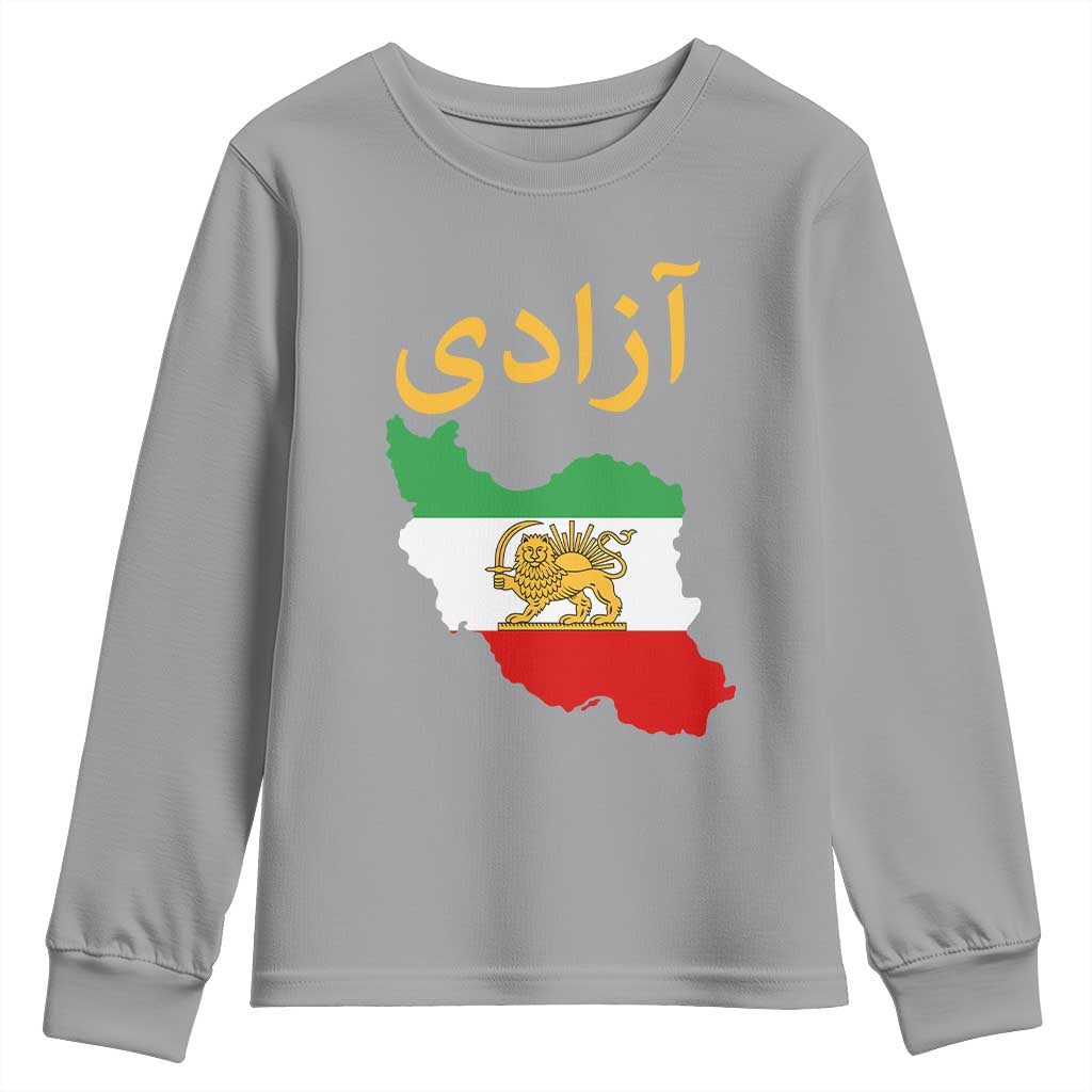 Freedom Iran Sun and Lion Flag Youth Sweatshirt Free Iranian Revolution 2026