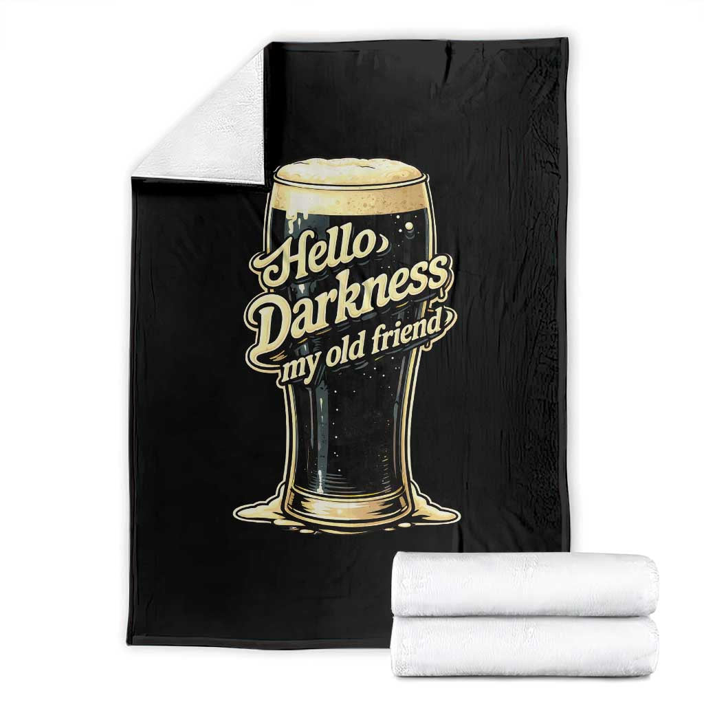 Hello Darkness My Old Friend Funny Stout Beer Throw Blanket Vintage Craft Brew Lovers