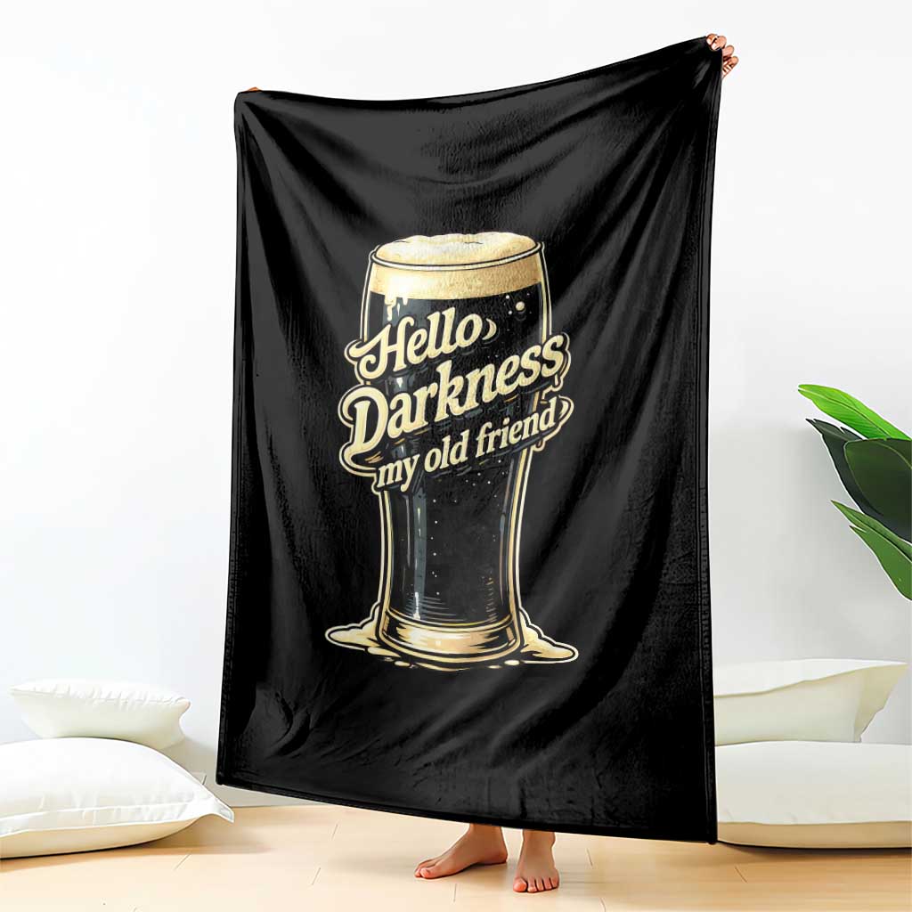 Hello Darkness My Old Friend Funny Stout Beer Throw Blanket Vintage Craft Brew Lovers