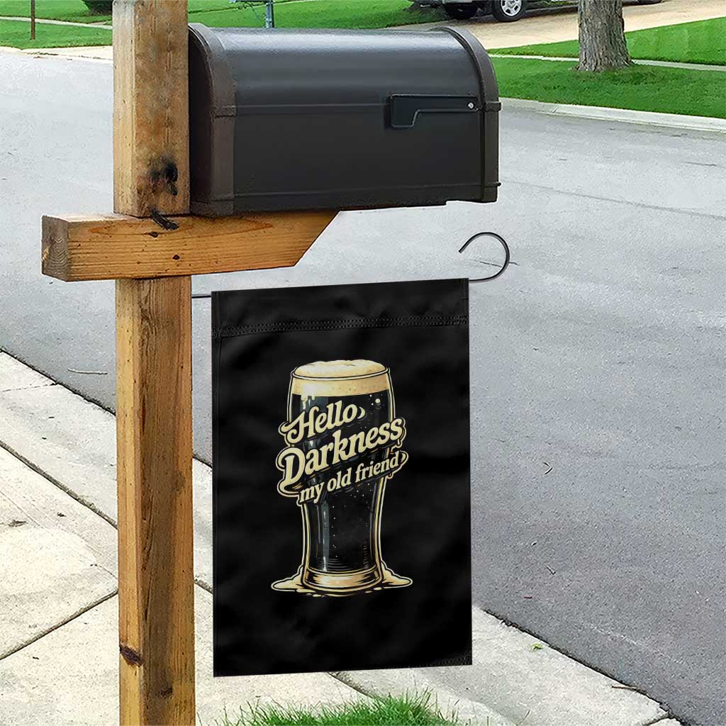 Hello Darkness My Old Friend Funny Stout Beer Garden Flag Vintage Craft Brew Lovers