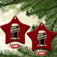 Hello Darkness My Old Friend Funny Stout Beer Ceramic Ornament Vintage Craft Brew Lovers