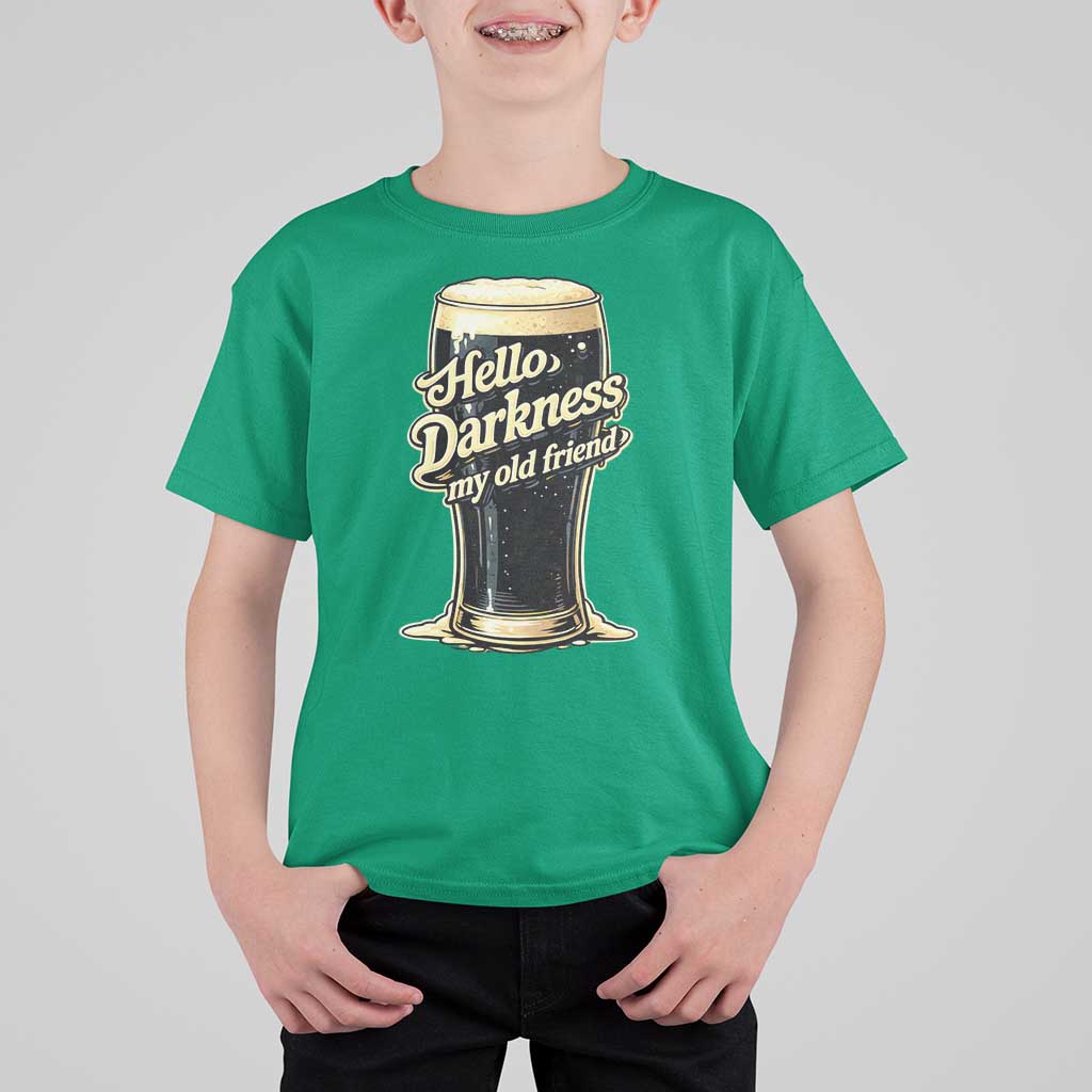 Hello Darkness My Old Friend Funny Stout Beer T Shirt For Kid Vintage Craft Brew Lovers