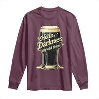 Hello Darkness My Old Friend Funny Stout Beer Long Sleeve Shirt Vintage Craft Brew Lovers