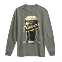Hello Darkness My Old Friend Funny Stout Beer Long Sleeve Shirt Vintage Craft Brew Lovers